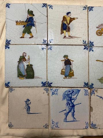 Tegel (18) - Delftse & Friese wandtegels – Polychrome - 17th