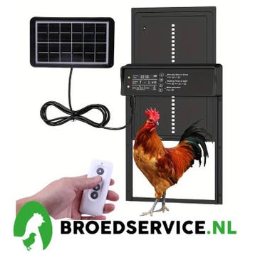 Actie - Premium Kippendeur met Timer en Zonnepaneel, Dieren en Toebehoren, Verzenden, Nieuw, Kippenhok of Kippenren