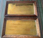 Paar Religieuze Spreuken - 49 x 28 cm (2) - Hout, Koper -