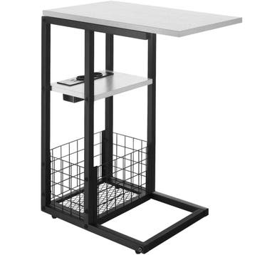 tectake Laptop-bijzettafel Rhea, c-vorm, met laadstation - w, Verzenden, Nieuw