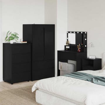 vidaXL Opbergkasten 60 x 48 x 105 cm Bewerkt hout Zwart, Verzenden