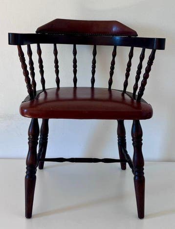 Fauteuil - Leder, Buxushout - Kapiteinsstoel 1920–30