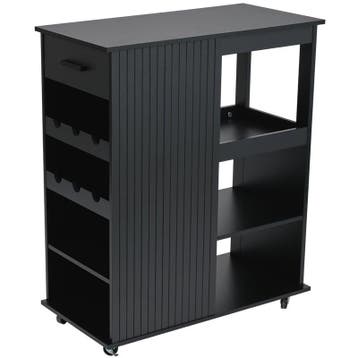 Desserte de cuisine avec porte-bouteilles - noir - 70 x 35 x, Maison & Meubles, Verzenden, Neuf