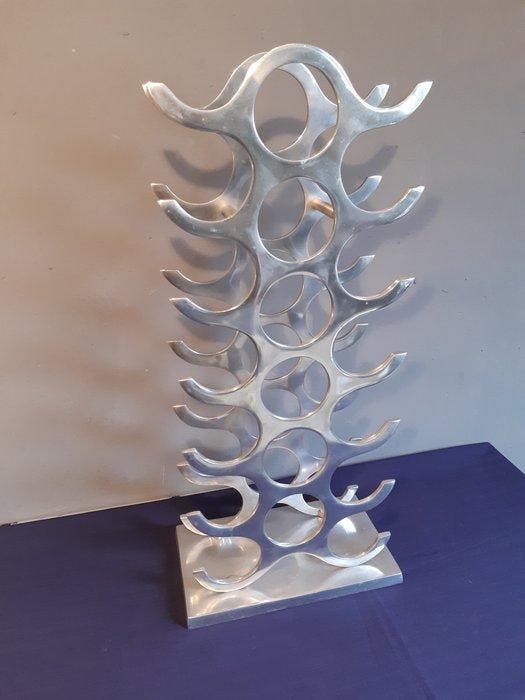 Michael Noll - Porte-bouteilles - Aluminium, Antiquités & Art, Antiquités | Meubles | Chaises & Canapés