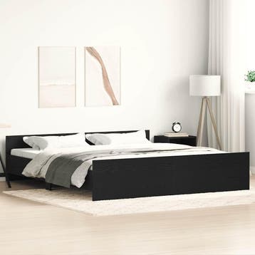 vidaXL Bedframe zonder matras 180x200 cm bewerkt hout zwart, Verzenden