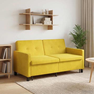 vidaXL Slaapbank / zetel Geel Stof, Huis en Inrichting, Verzenden, Nieuw