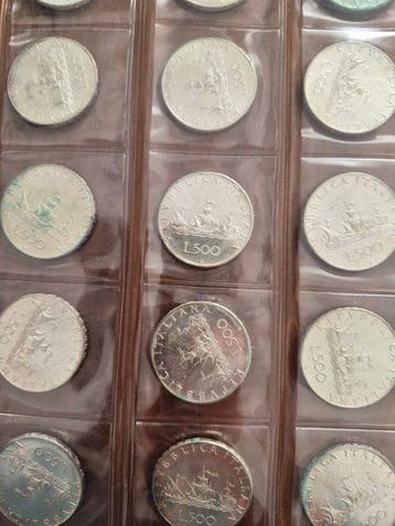 Italië. 500 Lire argento (24 monete)