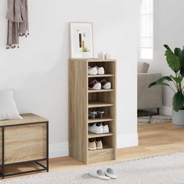 vidaXL Schoenenkast 31,5x35x90 cm bewerkt hout sonoma, Verzenden, Nieuw