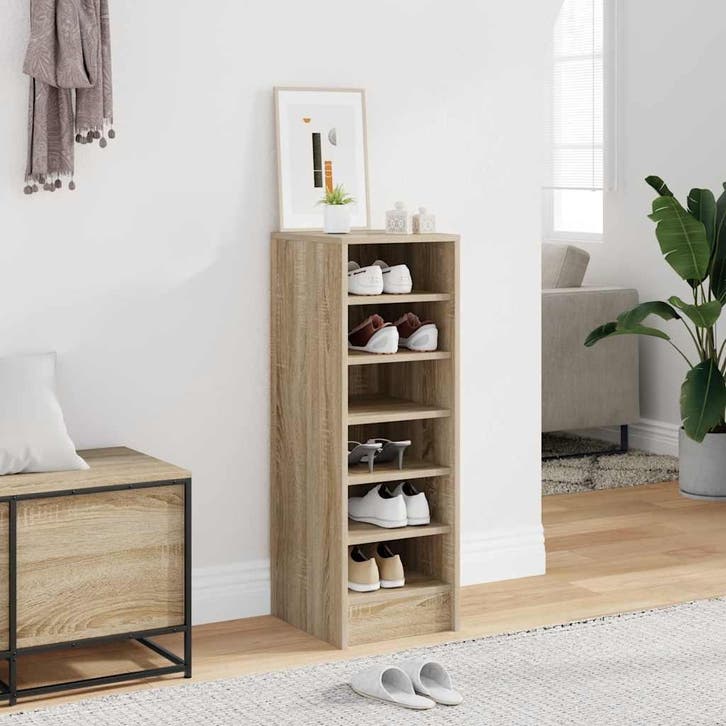 vidaXL Schoenenkast 31,5x35x90 cm bewerkt hout sonoma, Huis en Inrichting, Kasten | Schoenenkasten, Nieuw, Verzenden