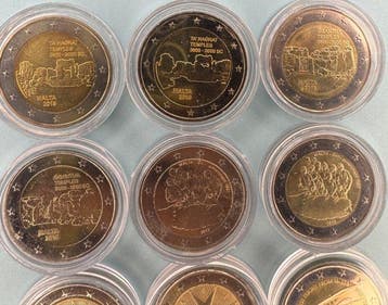 Malta. 2 Euro 2008/2019 (14 coins) (Zonder minimumprijs)