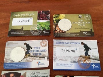 Pays-Bas. 5 Euro 2010/2012 Eerste Dag Uitgifte (4 stuks)