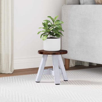vidaXL Kruk Naturel 22 x 22 x 24 cm Mahonie Hout, Huis en Inrichting, Stoelen, Verzenden, Nieuw