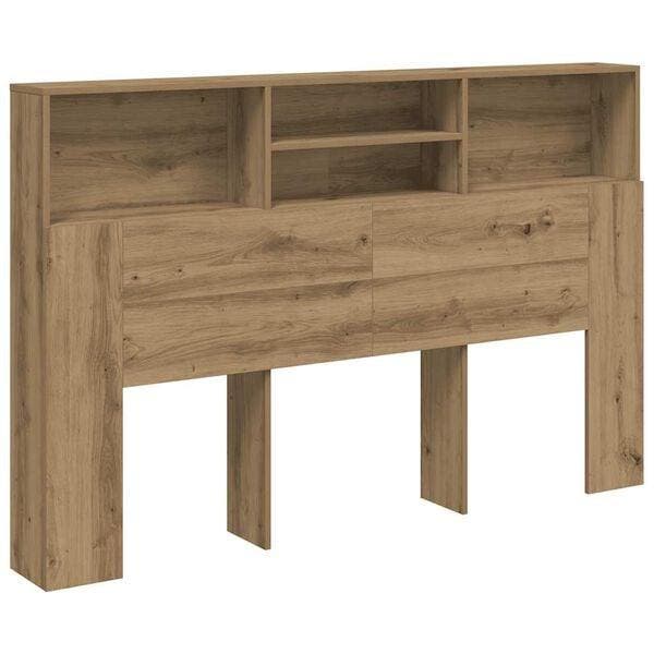Hoofdbordkast 160cm Eiken | Retour Deal | 40% Korting, Huis en Inrichting, Slaapkamer | Bedden, 160 cm, Bruin, Nieuw, Hout, Tweepersoons