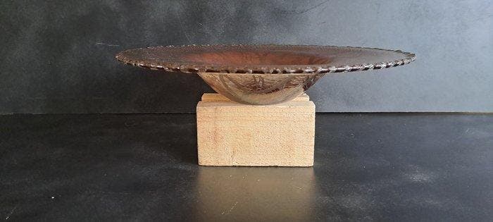 A.D. Copier - Schaal - Glas/ Tincraquele., Antiek en Kunst, Antiek | Glaswerk en Kristal