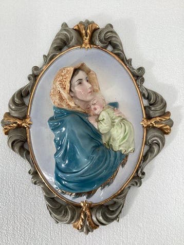 Wandbord - Madonna con Bambi - Keramiek - 38 cm