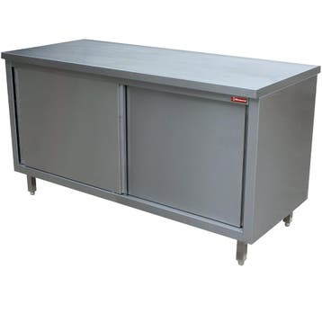 Werktafel | RVS | Schuifdeuren | 600mm Diep | 880mm Hoog, Verzenden