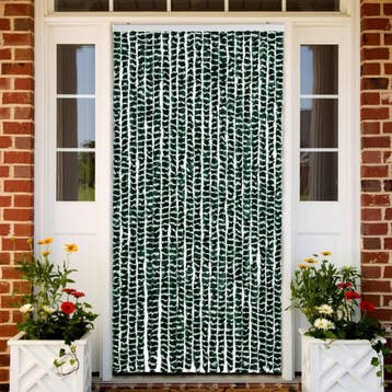 vidaXL Vliegengordijn 90x220 cm chenille groen en wit, Verzenden, Nieuw