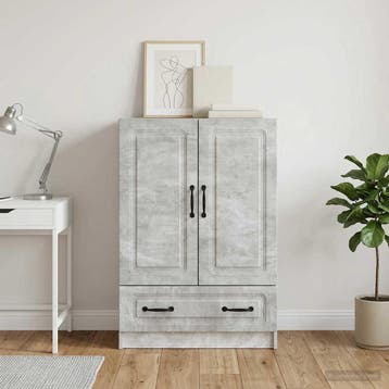 vidaXL Dressoir met lade Betongrijs 66 x 34,5 x 92 cm, Huis en Inrichting, Verzenden, Nieuw