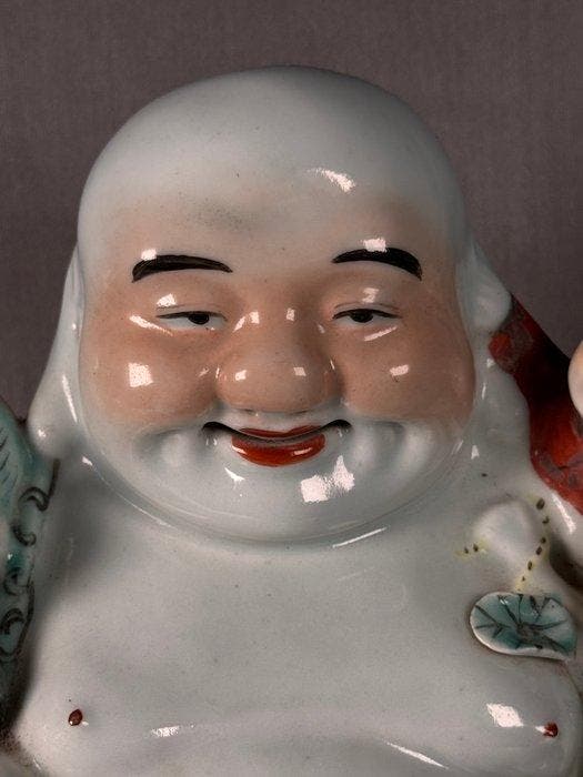 Figuur - famille rose laughing buddha - Porselein - China, Antiek en Kunst, Antiek | Overige Antiek