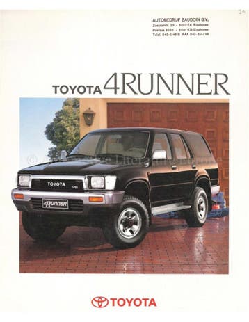 1990 TOYOTA 4RUNNER BROCHURE NEDERLANDS