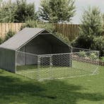 vidaXL Hondenkennel met ren 5x3x1,9 m gegalvaniseerd staal, Dieren en Toebehoren, Hondenhokken, Verzenden, Nieuw
