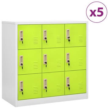 vidaXL Lockerkasten 5 st 90x45x92,5 cm staal lichtgrijs en, Verzenden, Nieuw