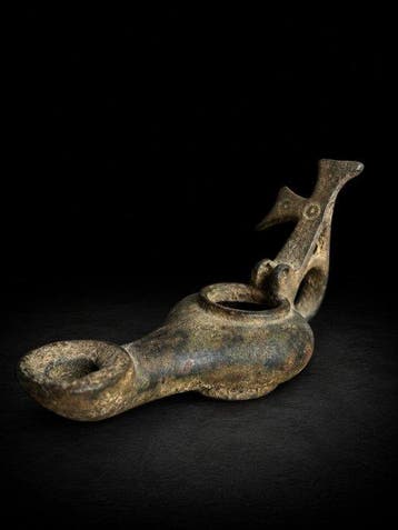 Laat-Romeins / Vroeg-Byzantijns Brons LUCERNÆ - 12 cm