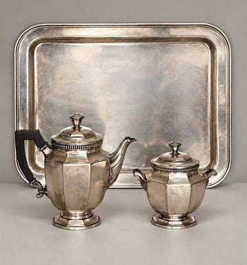 Christofle - Koffie- en theeservies (3) - Verzilverd -, Antiek en Kunst