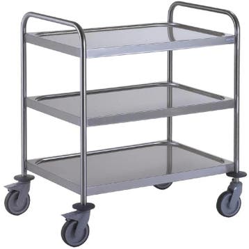 Serveerwagen | RVS | 3 Niveaus (800x530) | Wielen (Geremd), Verzenden