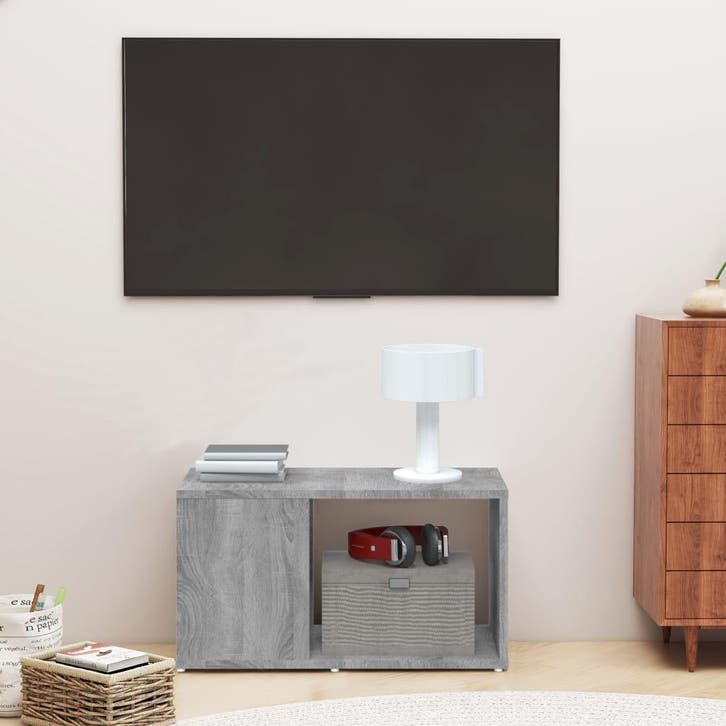 vidaXL Tv-meubel 60x24x32 cm bewerkt hout grijs sonoma, Huis en Inrichting, Kasten | Boekenkasten, Nieuw, Verzenden
