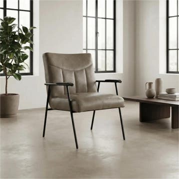 Leren fauteuil Beam, Huis en Inrichting, Fauteuils, Nieuw, Ophalen of Verzenden, Leer, 75 tot 100 cm