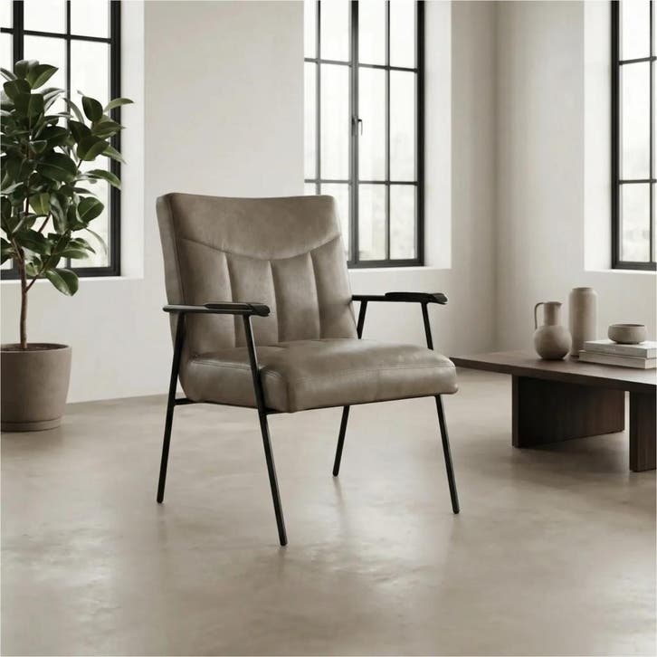 Leren fauteuil Beam, Huis en Inrichting, Fauteuils, 50 tot 75 cm, 75 tot 100 cm, Nieuw, Leer, Ophalen of Verzenden