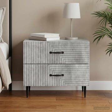 vidaXL Nachtkastje Betongrijs 62 x 34,5 x 47,5 cm Bewerkt, Verzenden