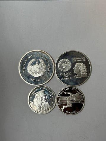 Laos, Gibraltar, São Tomé en Príncipe, Cookeilanden., Timbres & Monnaies, Monnaies | Europe | Monnaies non-euro