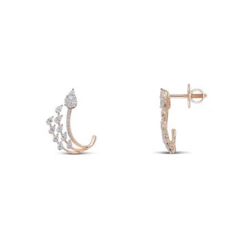 Oorbellen - 18 karaat Roségoud - 1.17ct. tw. Diamant
