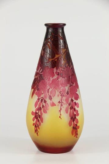 Emile Gallé, Établissements Gallé - Vase - Verre, Antiquités & Art