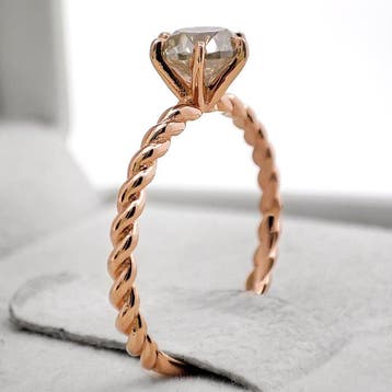 Zonder minimumprijs - Ring - 14 karaat Roségoud - 1.00ct., Nieuw