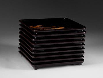 Gelakte dienbladen - gelakt hout - Japan - Meiji periode
