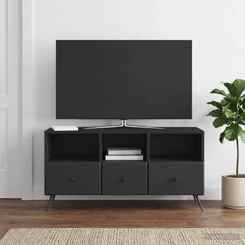 vidaXL TV Kast met lade Zwart 102 x 34,5 x 50 cm Bewerkt, Huis en Inrichting, Verzenden, Nieuw