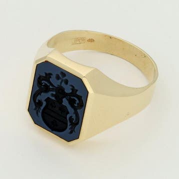 Ring - 14 karaat Geel goud - Lagensteen