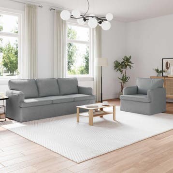 vidaXL bank / zetelstel 2 st Lichtgrijs Stof, Verzenden, Nieuw