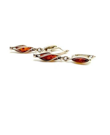 Vintage sterling zilveren oorbellen met natuurlijk Baltisch