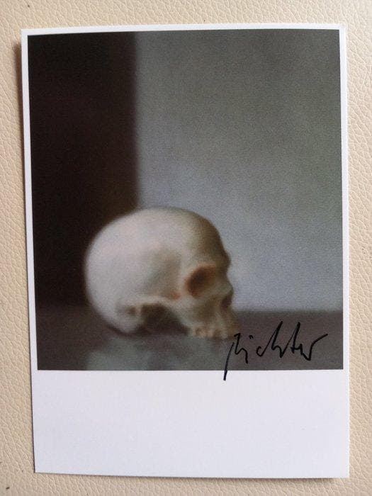 Gerhard Richter (1932) - Kunstkarte Schädel handsigniert, Antiek en Kunst, Antiek | Overige Antiek