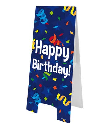 Warning Sign Happy Birthday Cartoon 58cm, Verzenden, Nieuw