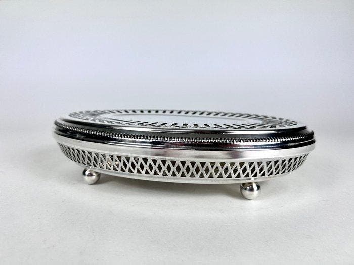 Rechaud - Perles - Verzilverd - 2-pits schotelverwarmer, Antiquités & Art, Antiquités | Ustensiles de cuisine