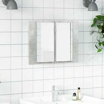 vidaXL Badkamerkast met spiegel en LED 60x12x45 cm acryl, Verzenden, Nieuw