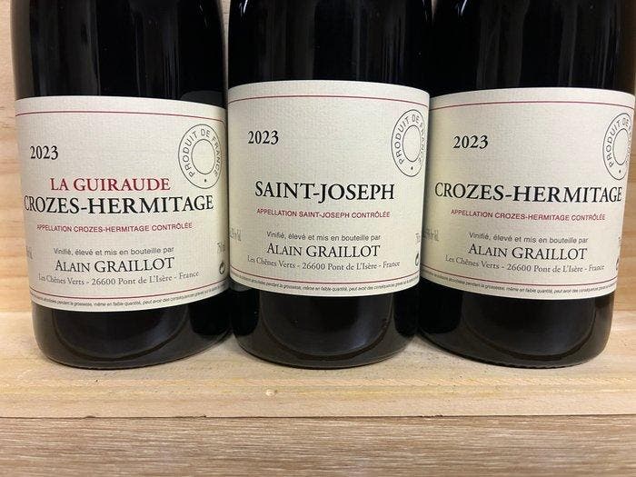 2023 Alain Graillot, Saint-Joseph, Crozes-Hermitage & La, Verzamelen, Wijnen