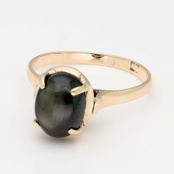 Bague - 10 carats Or jaune Saphir étoilé, Nieuw