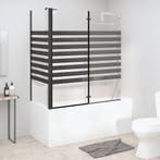 vidaXL Badwand gestreept 120x68x130 cm gehard glas, Doe-het-zelf en Bouw, Verzenden, Nieuw