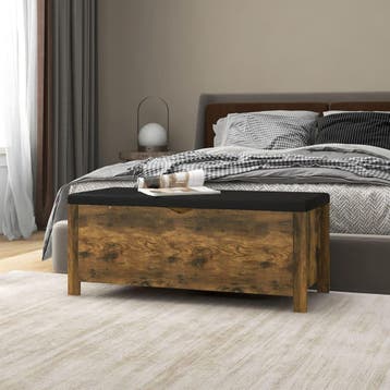 vidaXL Opbergbox met kussen 105x40x45 cm bewerkt hout, Huis en Inrichting, Kasten | Overige, Verzenden, Nieuw